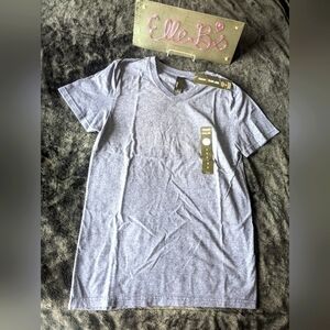 NWT Hanes Navy Blue V Neck Neck Black Label Tee S